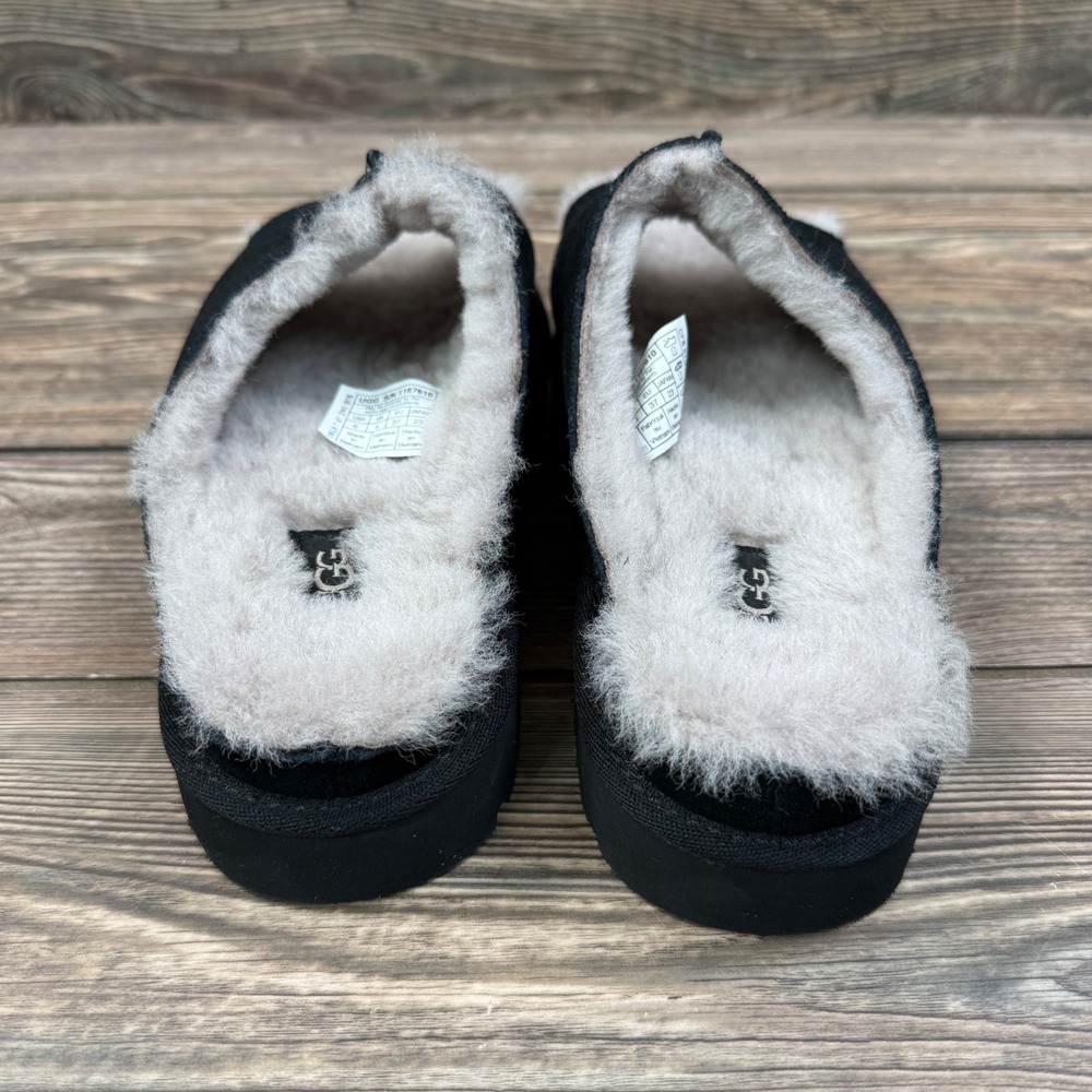 UGG Womens Size 6 Greenport Slide Slippers Black Suede Sheepskin NEW - Picture 5 of 7